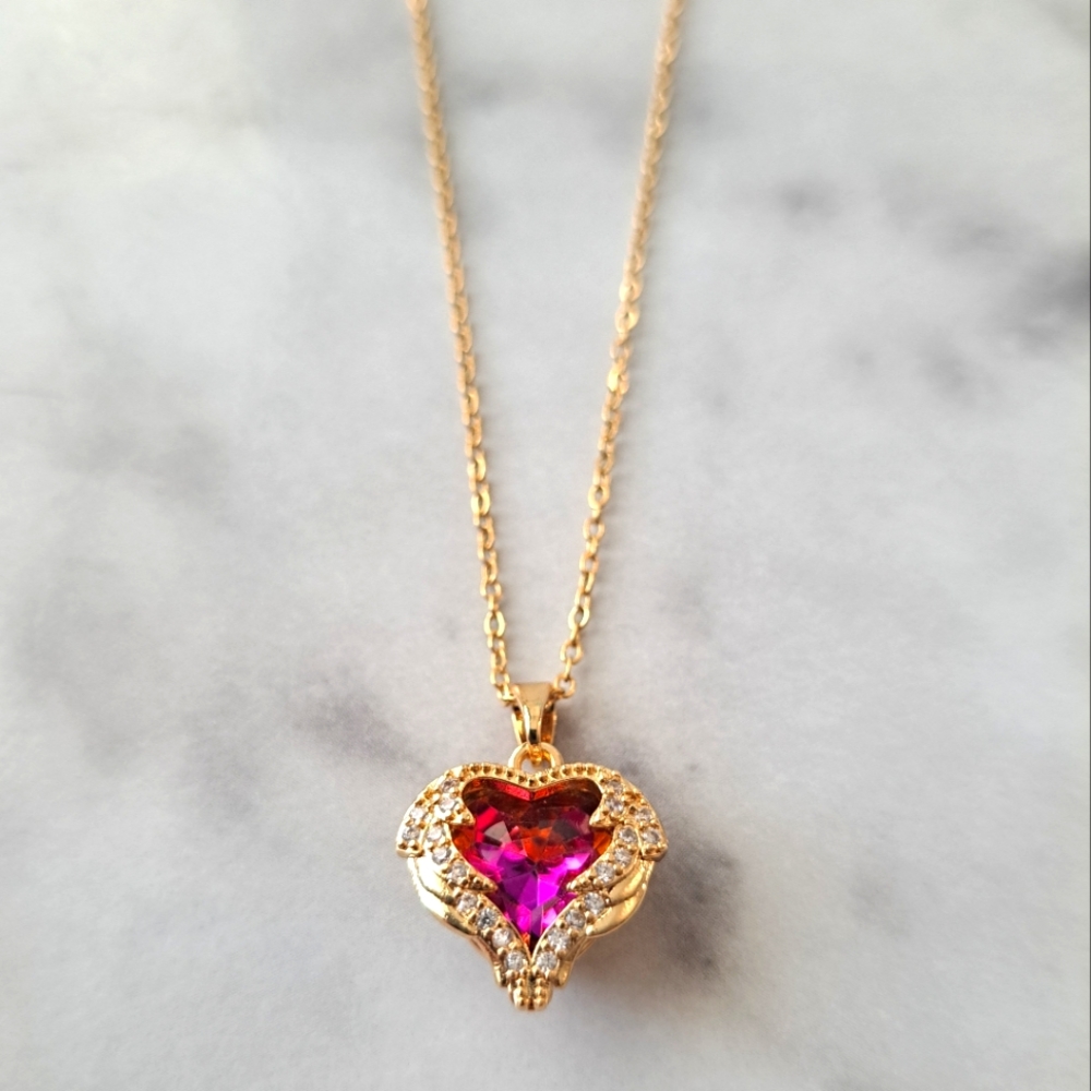 Purple heart necklace